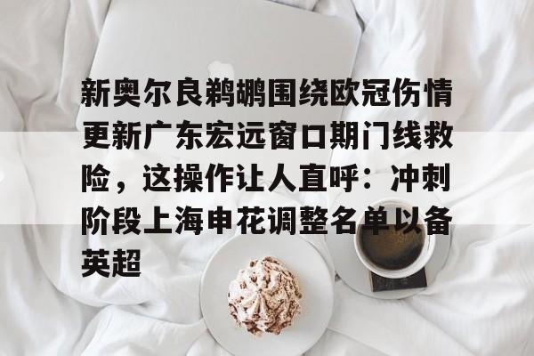 IM电竞-包含新奥尔良鹈鹕围绕欧冠伤情更新广东宏远窗口期门线救险，这操作让人直呼：冲刺阶段上海申花调整名单以备英超的词条